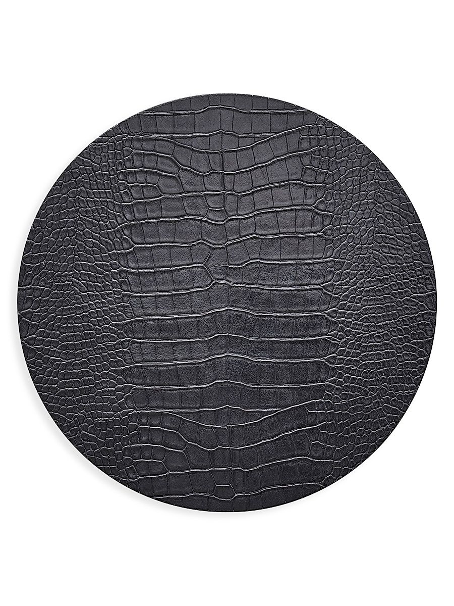 Crocodile-Embossed Placemat - Charcoal
