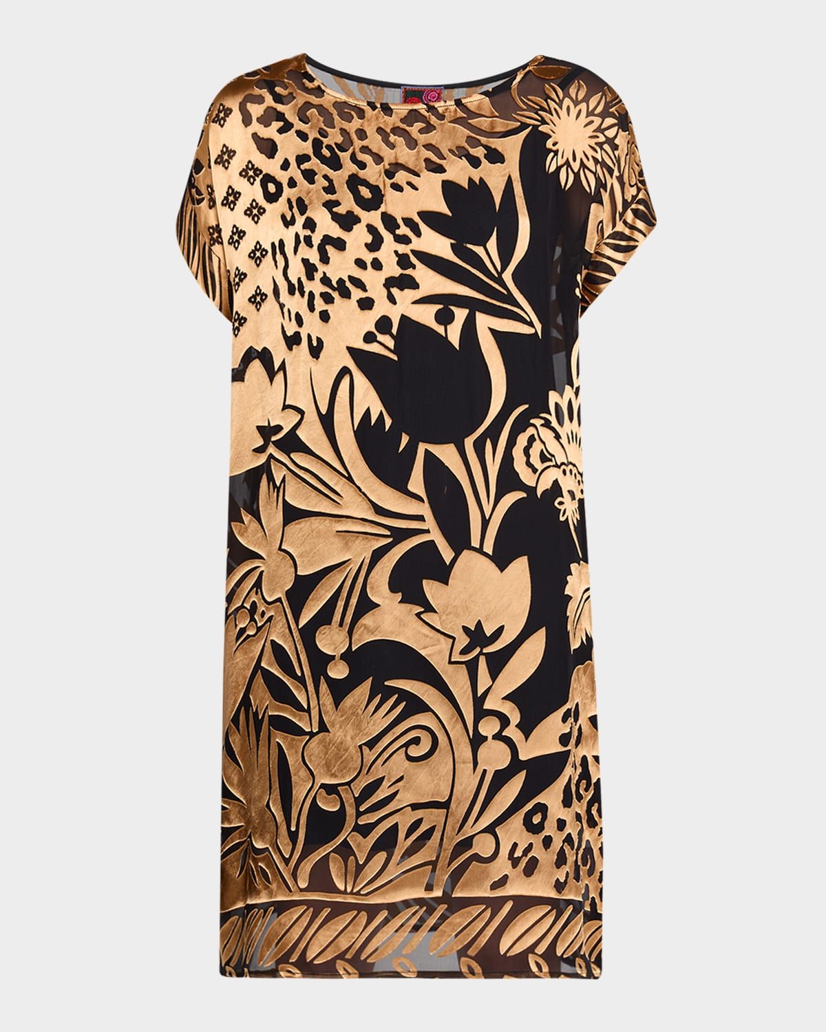 Daiyu Floral Burnout Midi Shift Dress