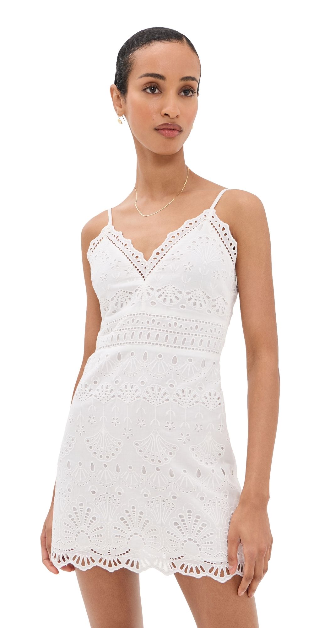 LoveShackFancy Peppy Dress Optic White 4