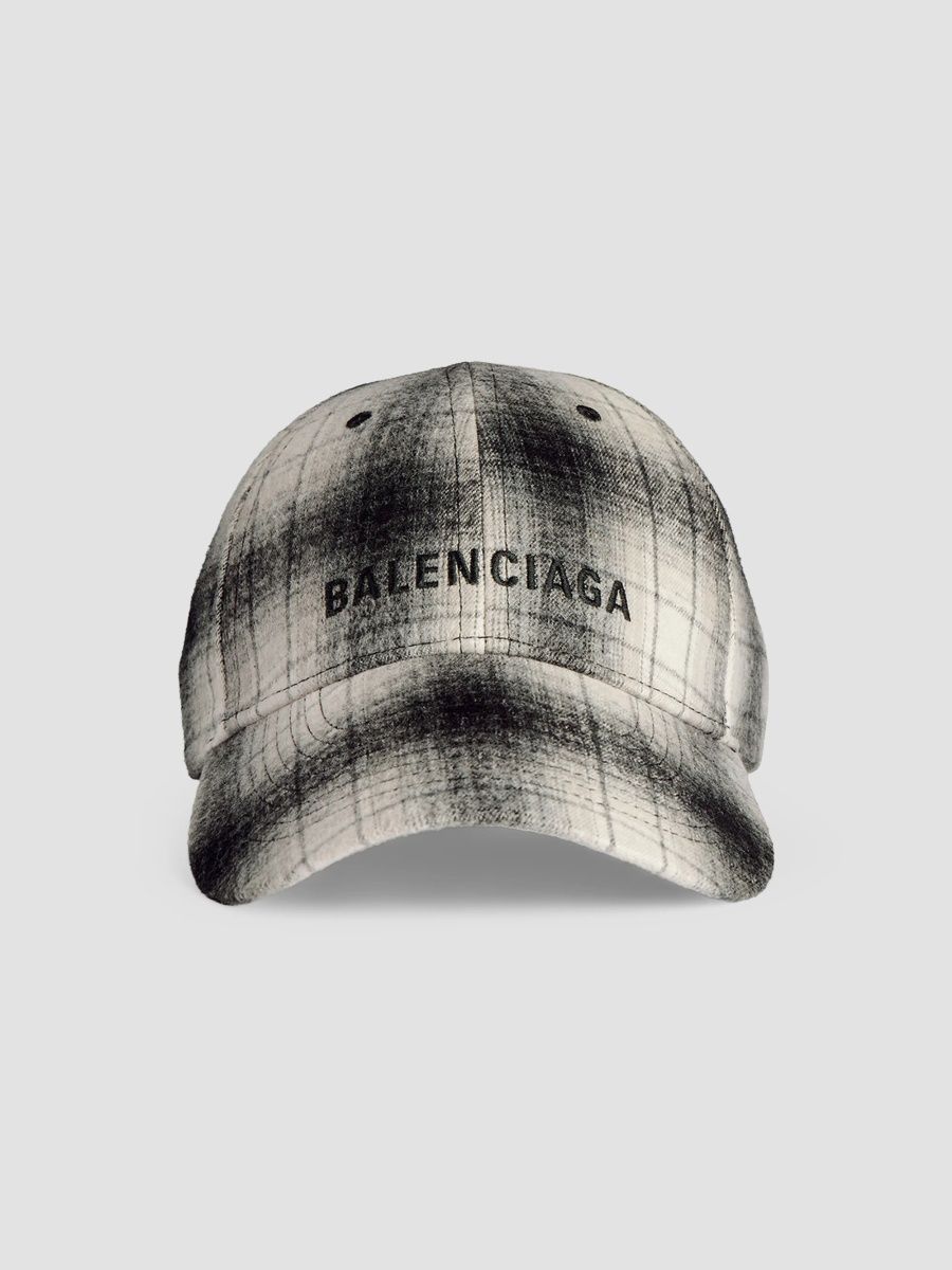 Balenciaga Men's Logo Cap - Black White - Size Small
