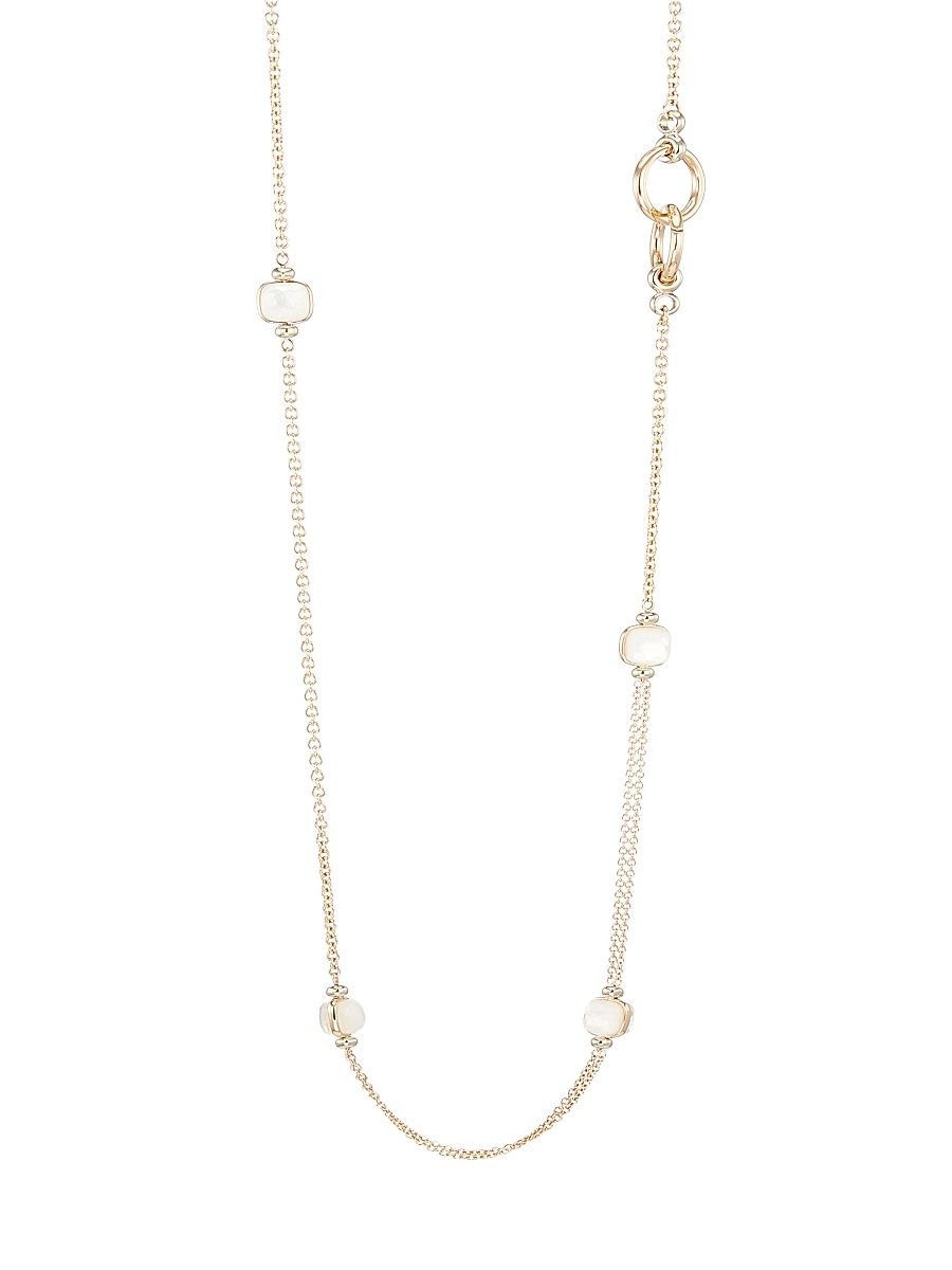 Women's Nudo Two-Tone 18K Gold White Topaz & Mother-Of-Pearl Necklace