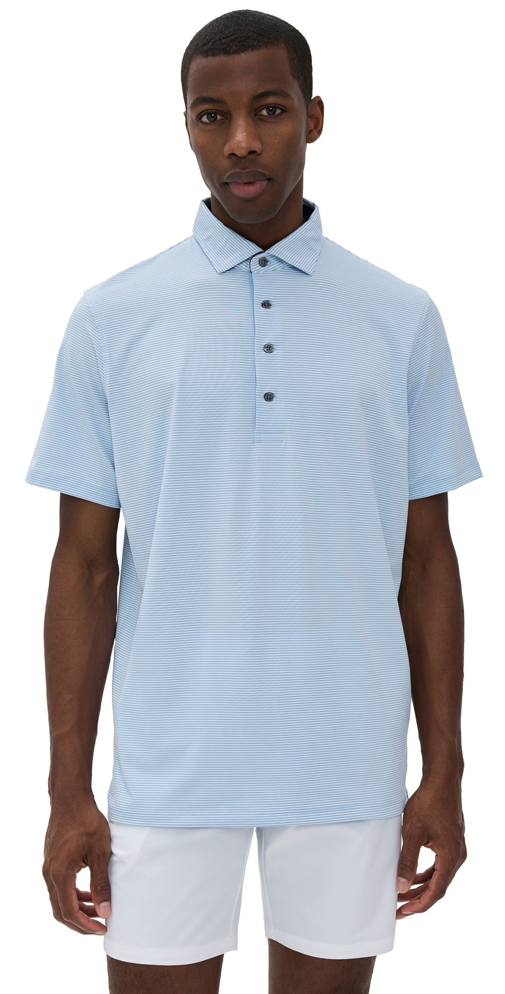 Greyson Saranac Striped Polo Wolf Blue/Arctic XL