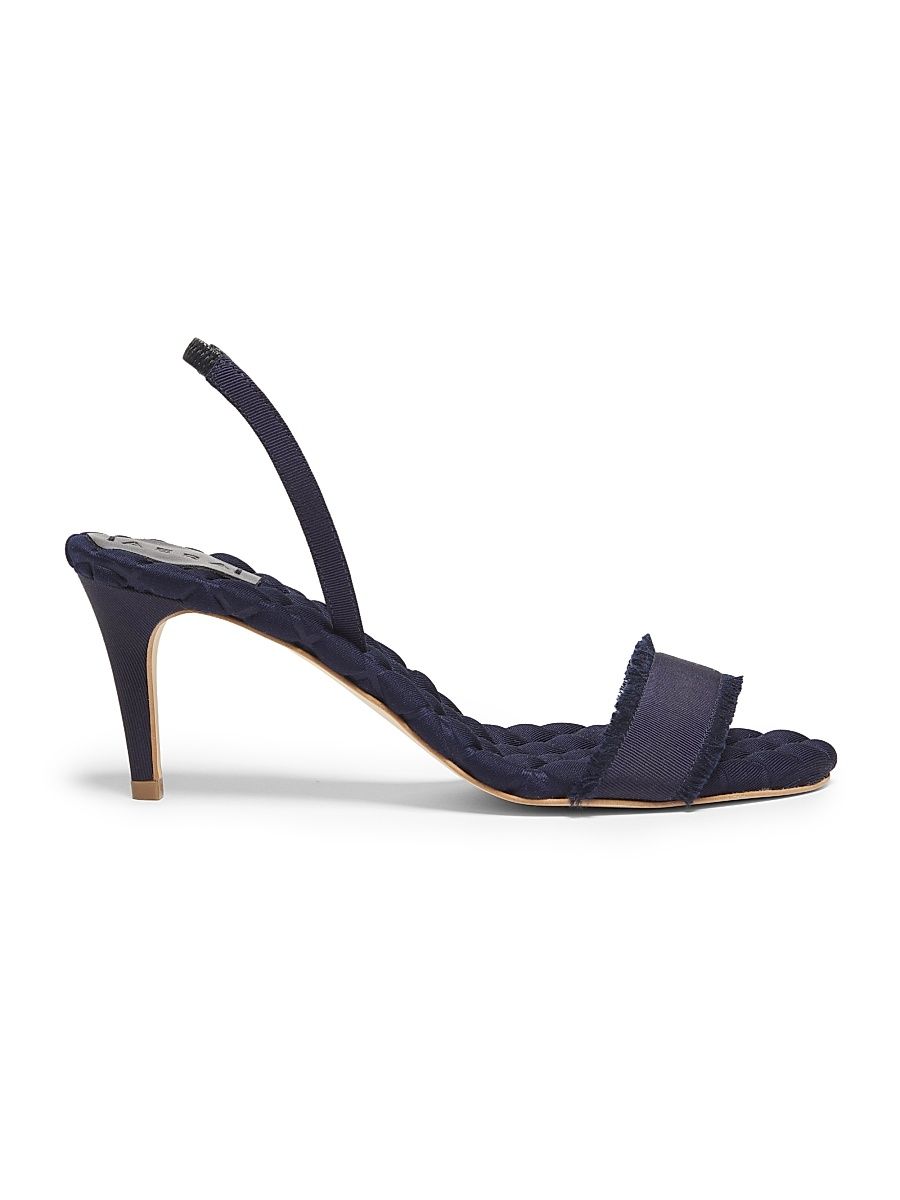 Women's Claudia 75MM Grosgrain Slingback Sandals - Navy - Size 10.5
