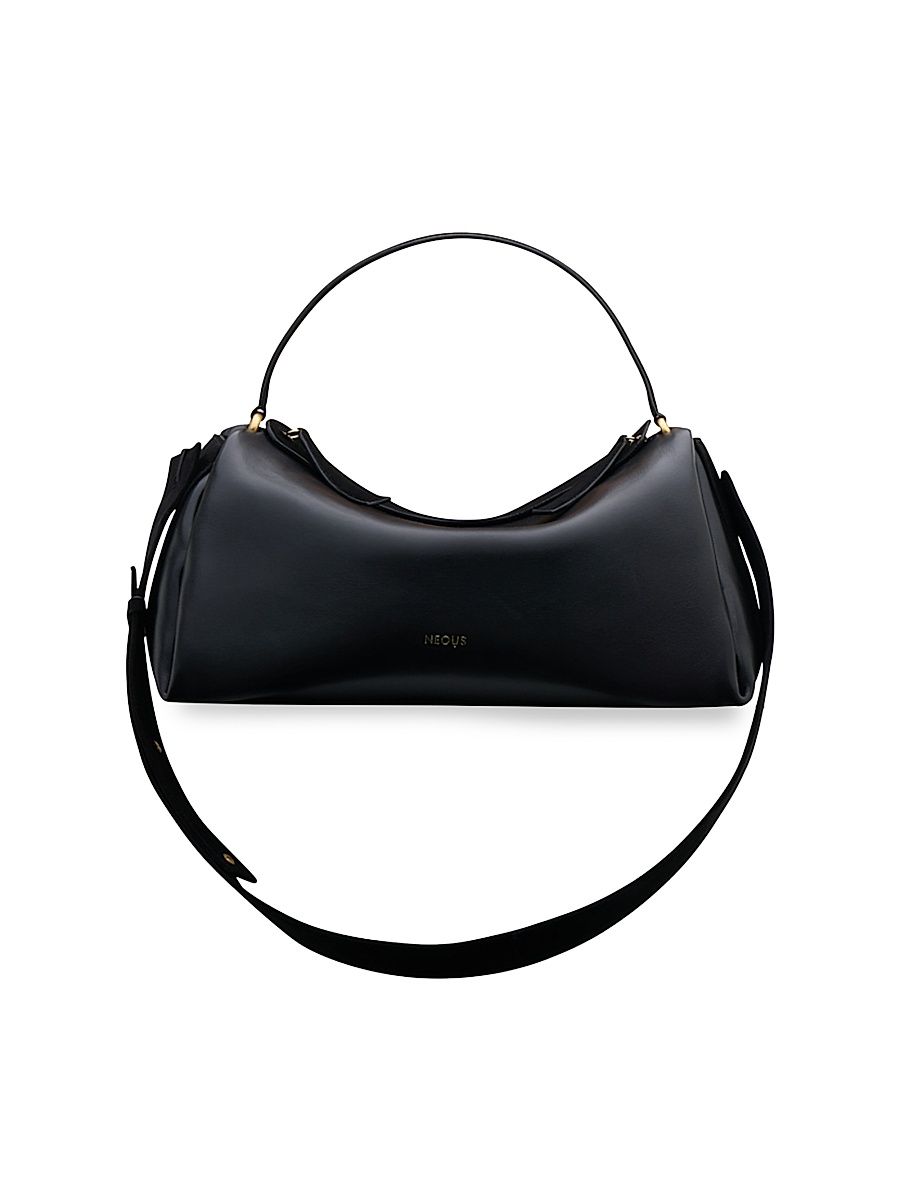 Women's Scorpius Elongated Leather Shoulder Bag - Black