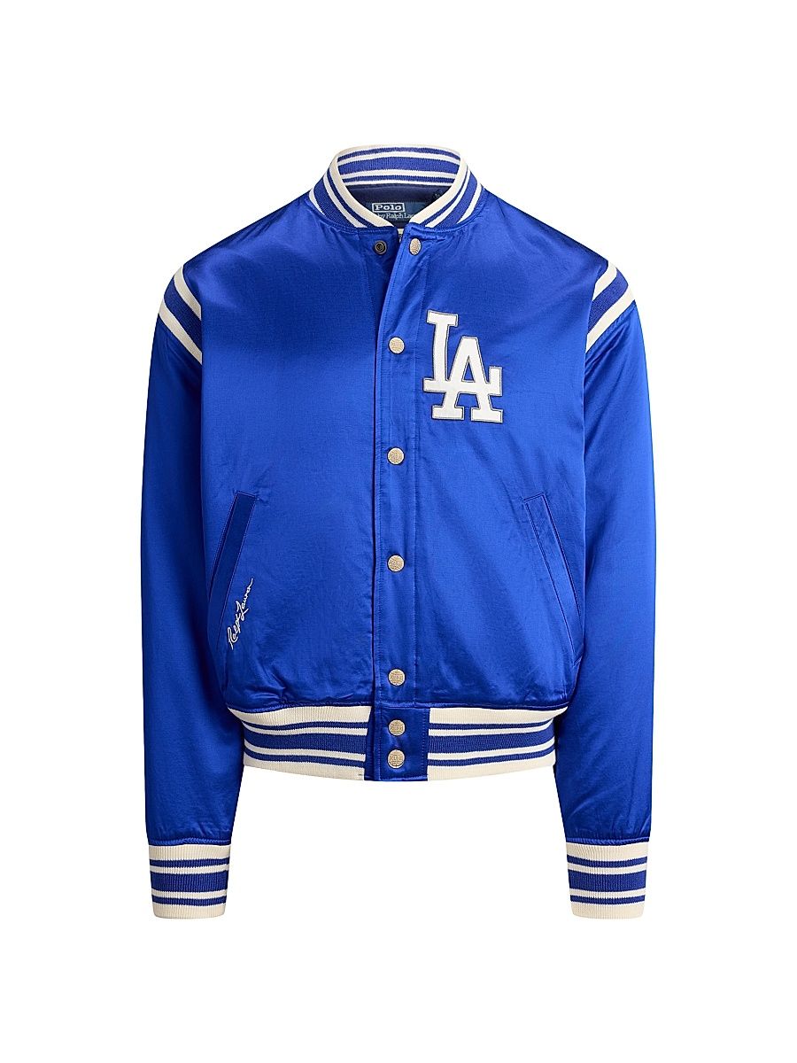 Men's Dodgers Satin Woven Bomber Jacket - Rugby Royal - Size XXL