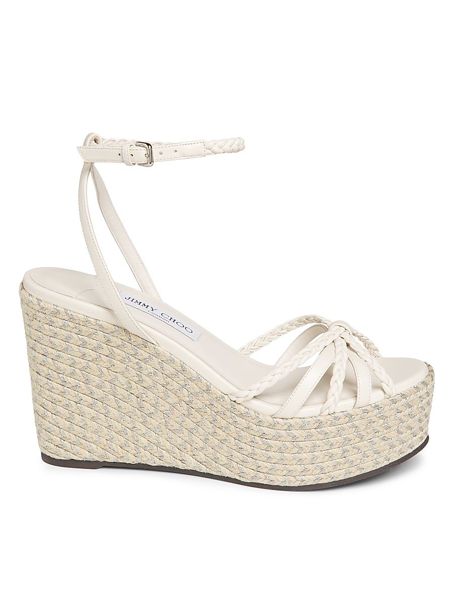 Women's Dree 100MM Leather Wedge Sandals - Latte - Size 12