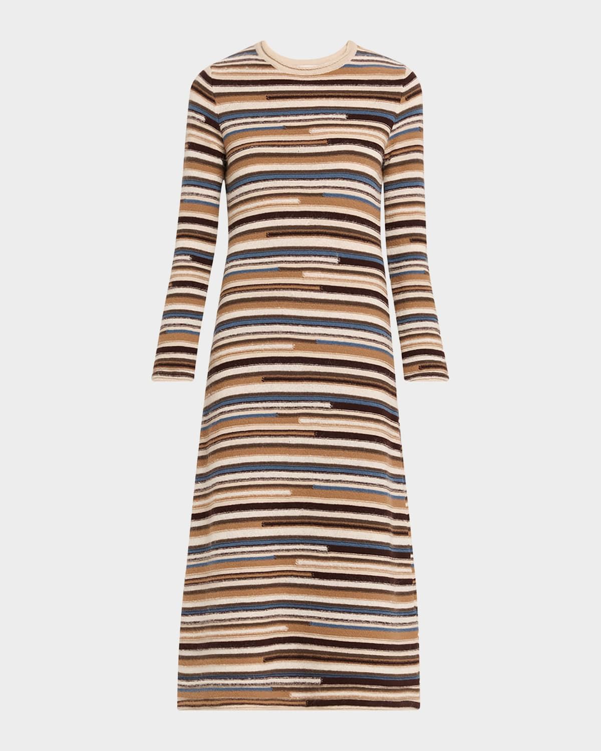 Sanders Striped Knit Midi Dress