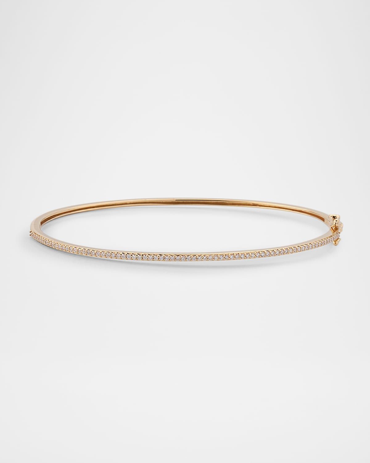 Thin Diamond Hinge Bangle, 7"L