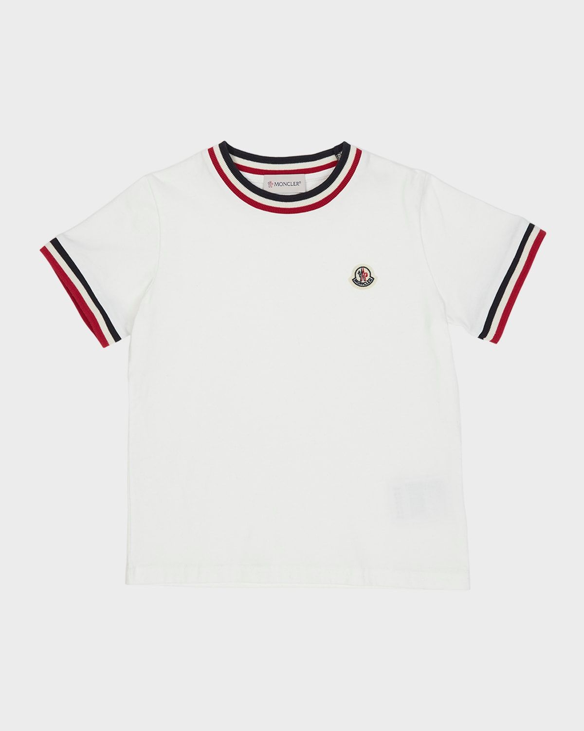 Boy & apos;s Logo Patch Striped Trim T-Shirt