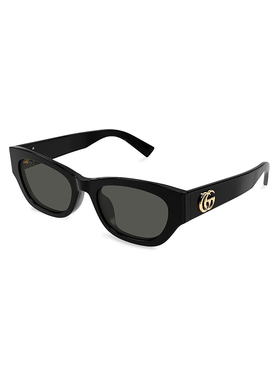 Women's GG Extruded 53MM Cat-Eye Sunglasses - Black