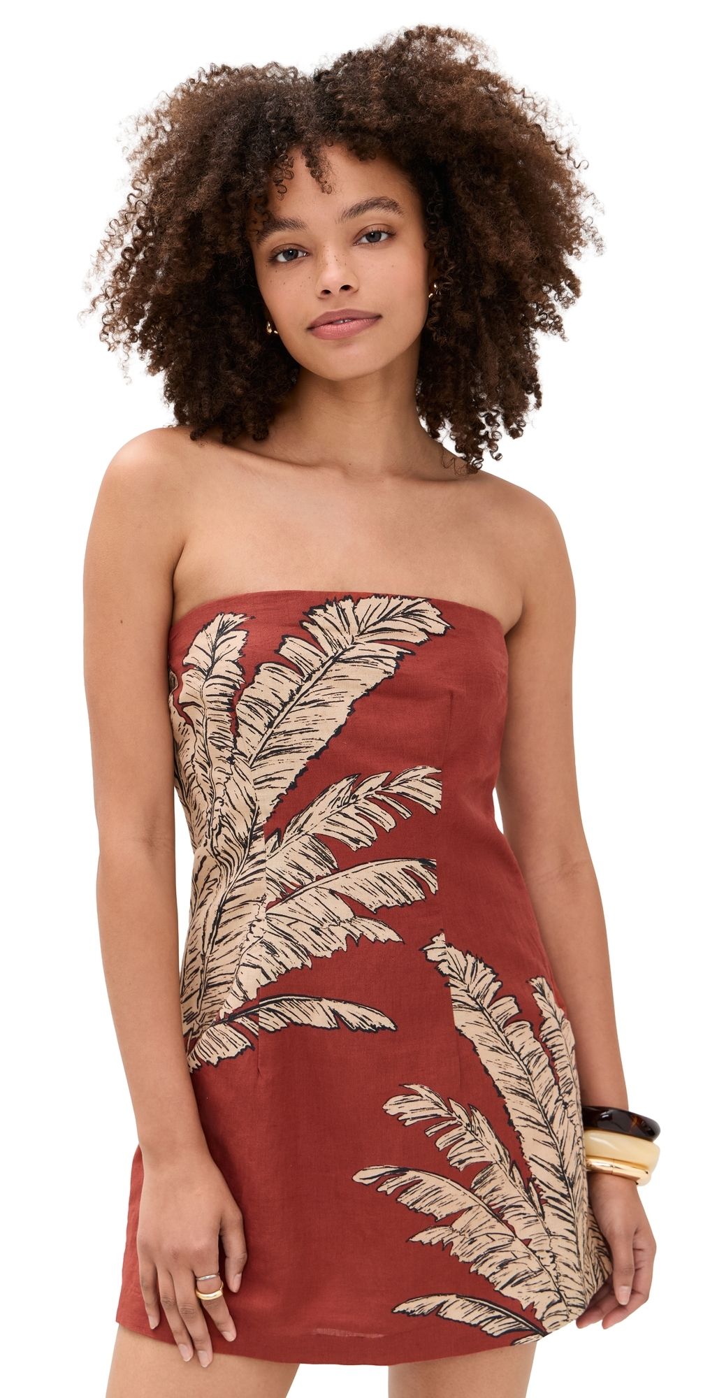 Hemant and Nandita Strapless Mini Dress Terracotta XS