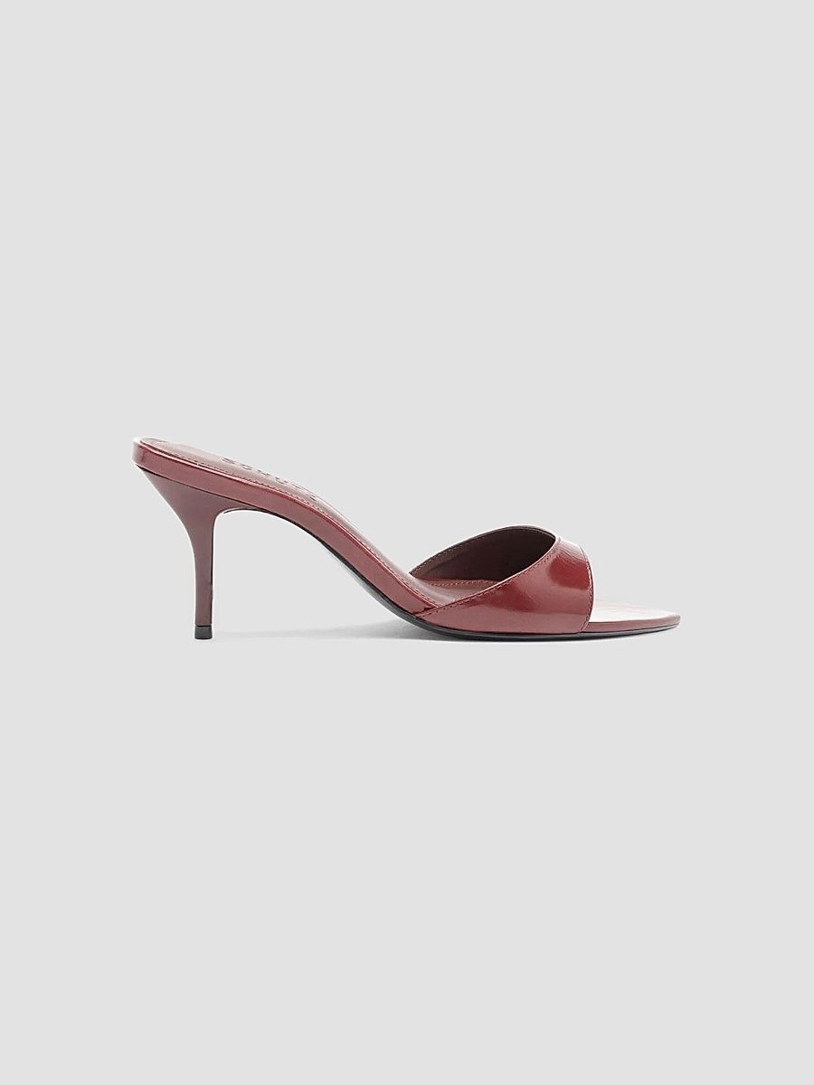 Women's Elodie 75MM Leather Sandals - Wine Berry - Size 9.5