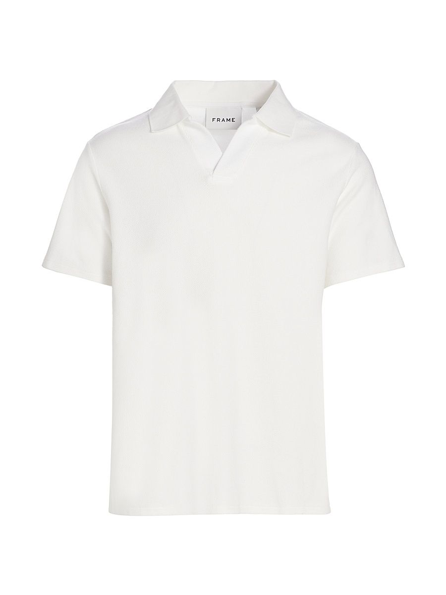 Men's Johnny Collar Polo Shirt - Off White - Size XL