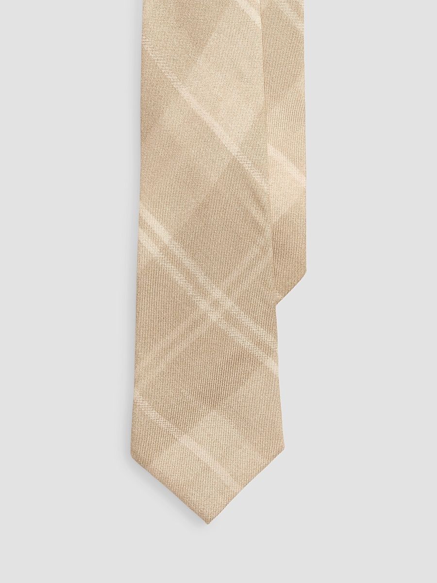 Men's Plaid Cashmere-Silk Tie - Champagne