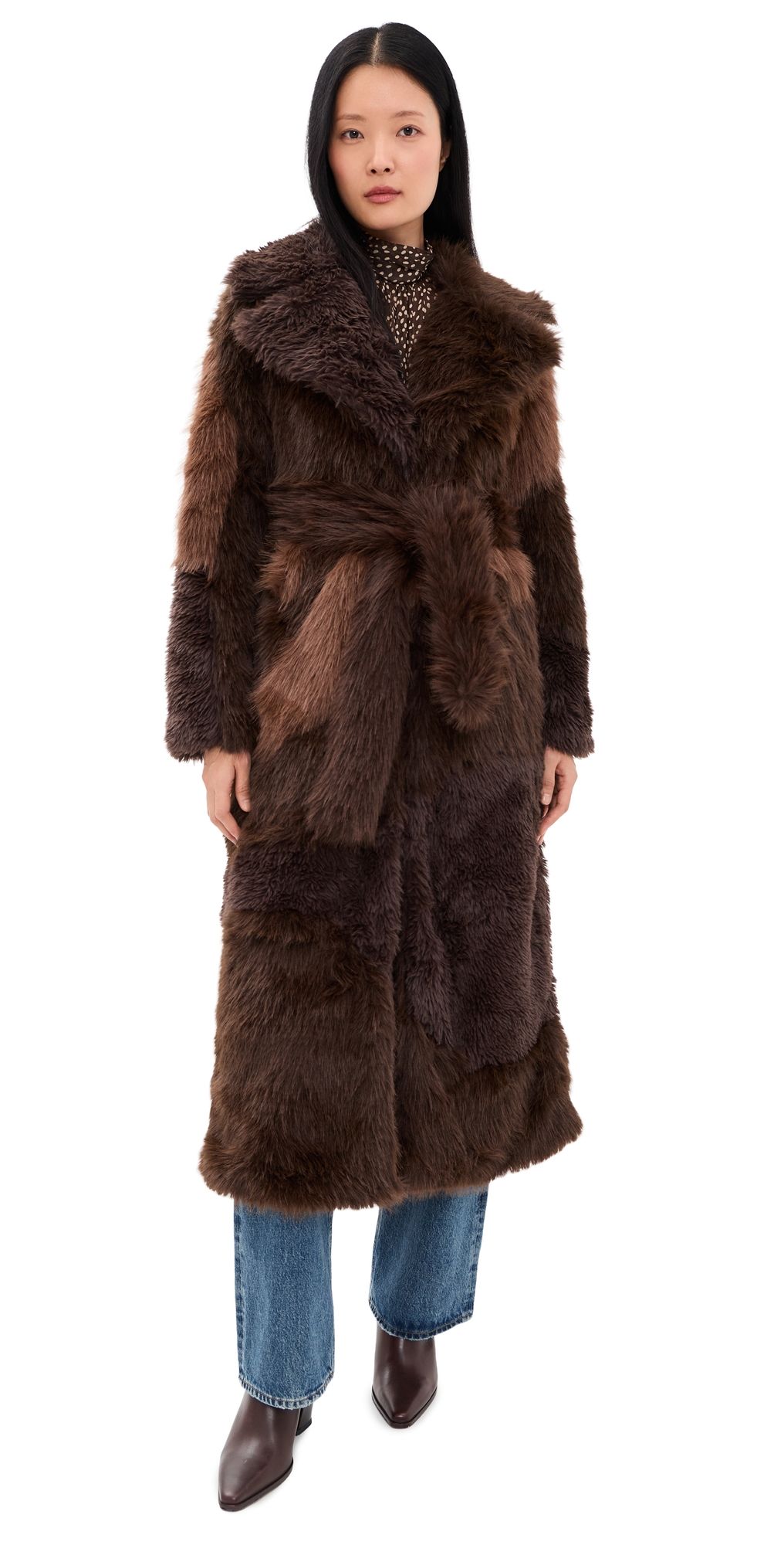 House of Sunny Hustle Faux Fur Coat Dark 6