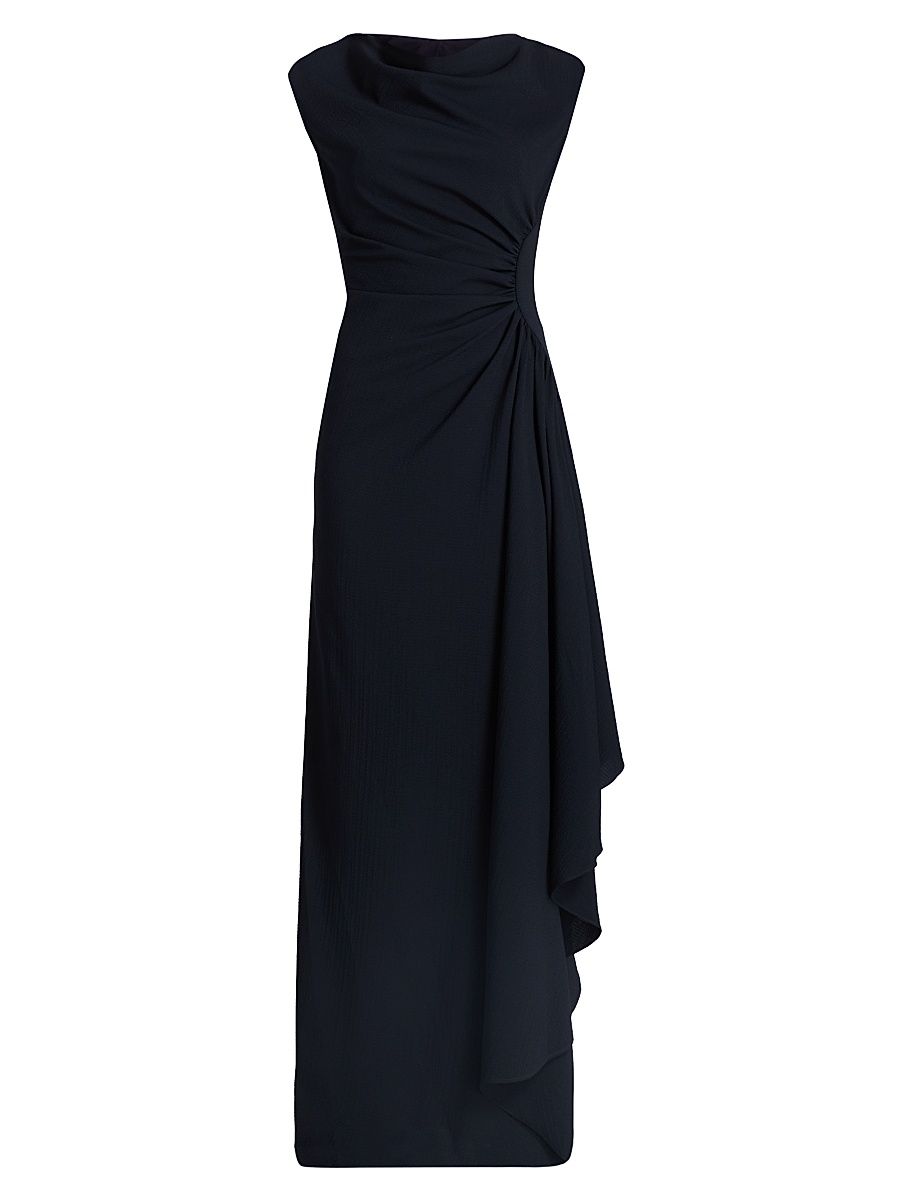 Women's Pinched Jersey A-Line Gown - Navy - Size 16