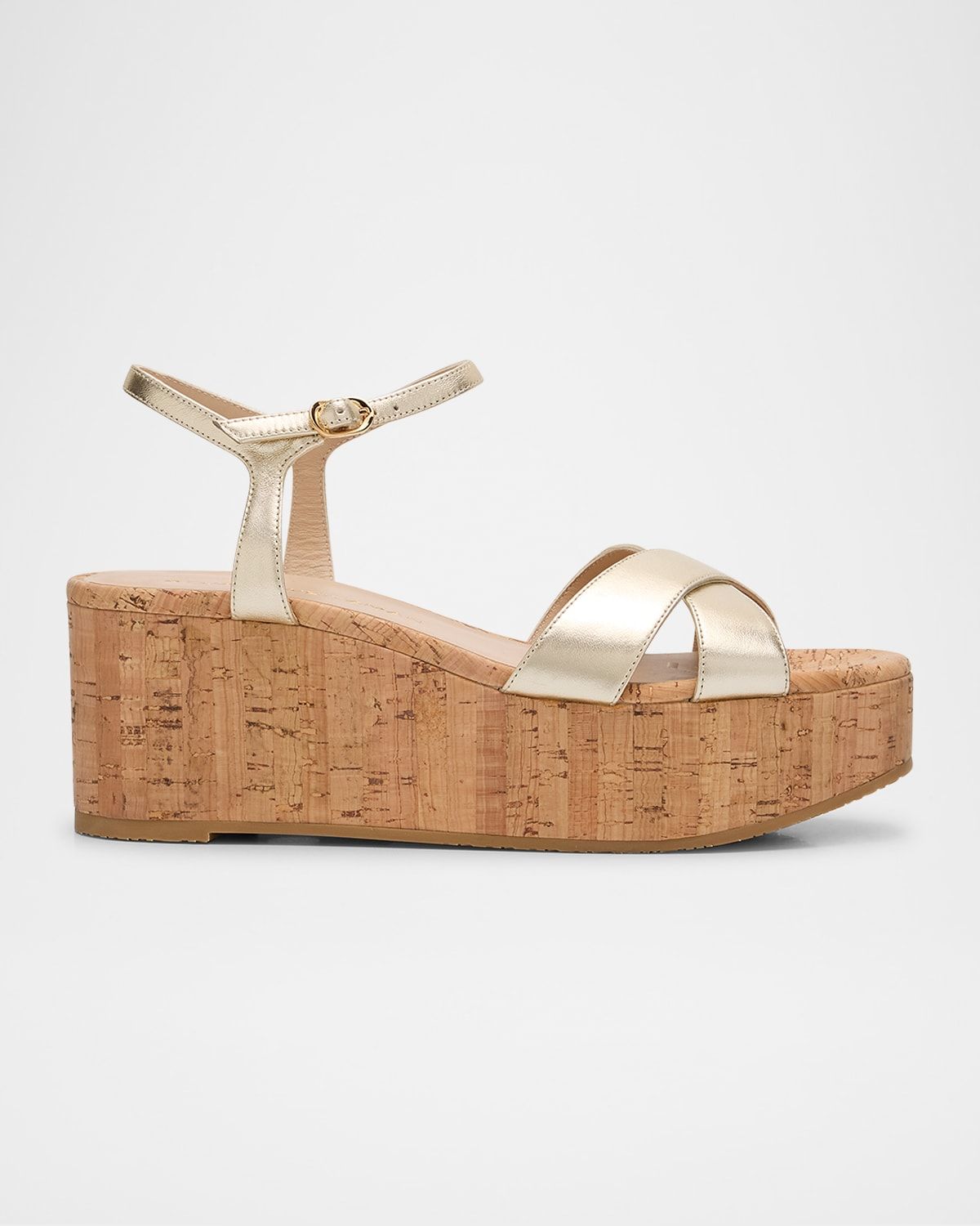 Dayna Metallic Crisscross Wedge Sandals