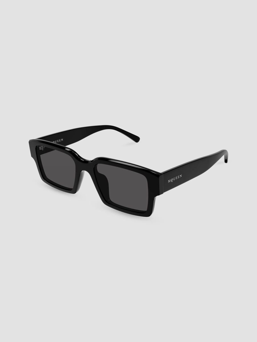 Alexander McQueen Men's Logo 53MM Squared Sunglasses - Black