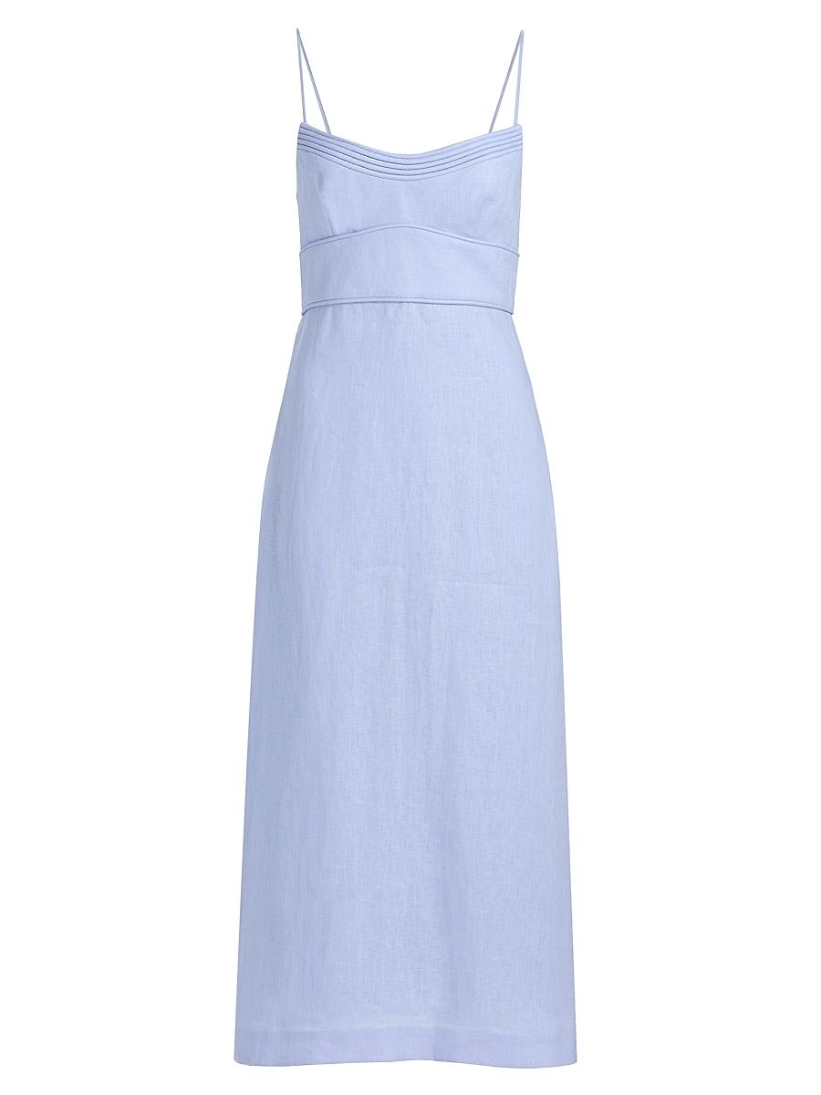 Women's Luna Linen Midi-Dress - Sky - Size 10