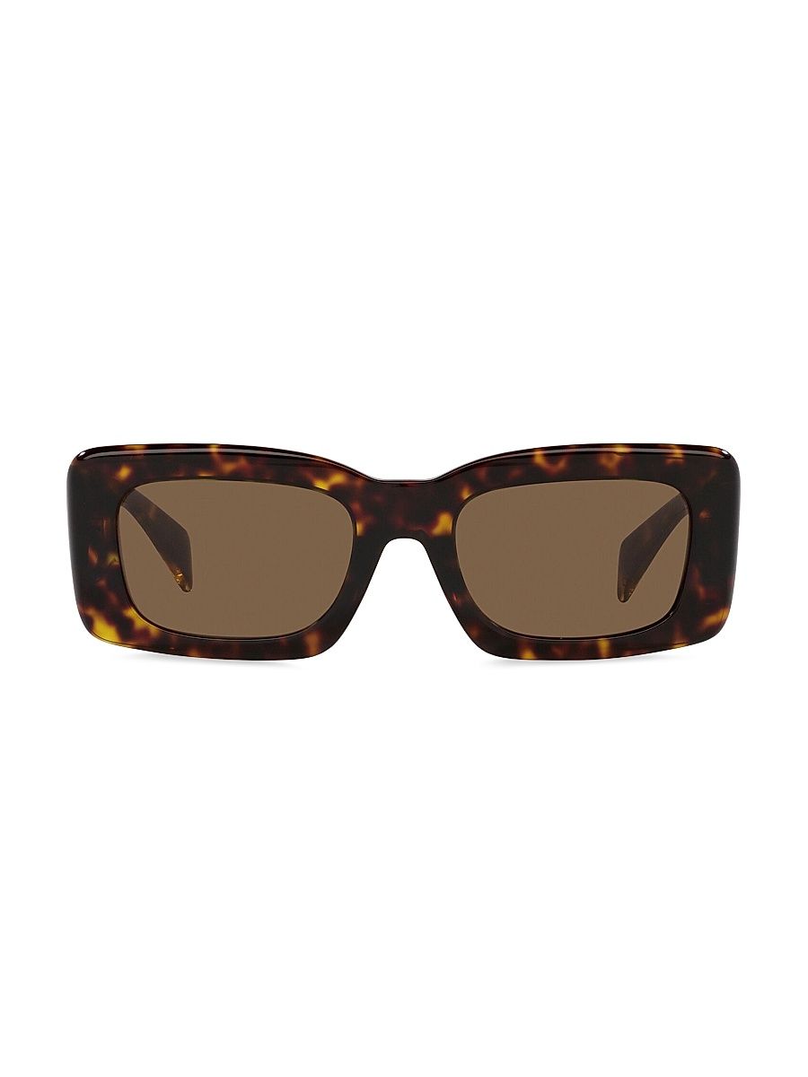 Women's 54MM Rectangular Sunglasses - Havana