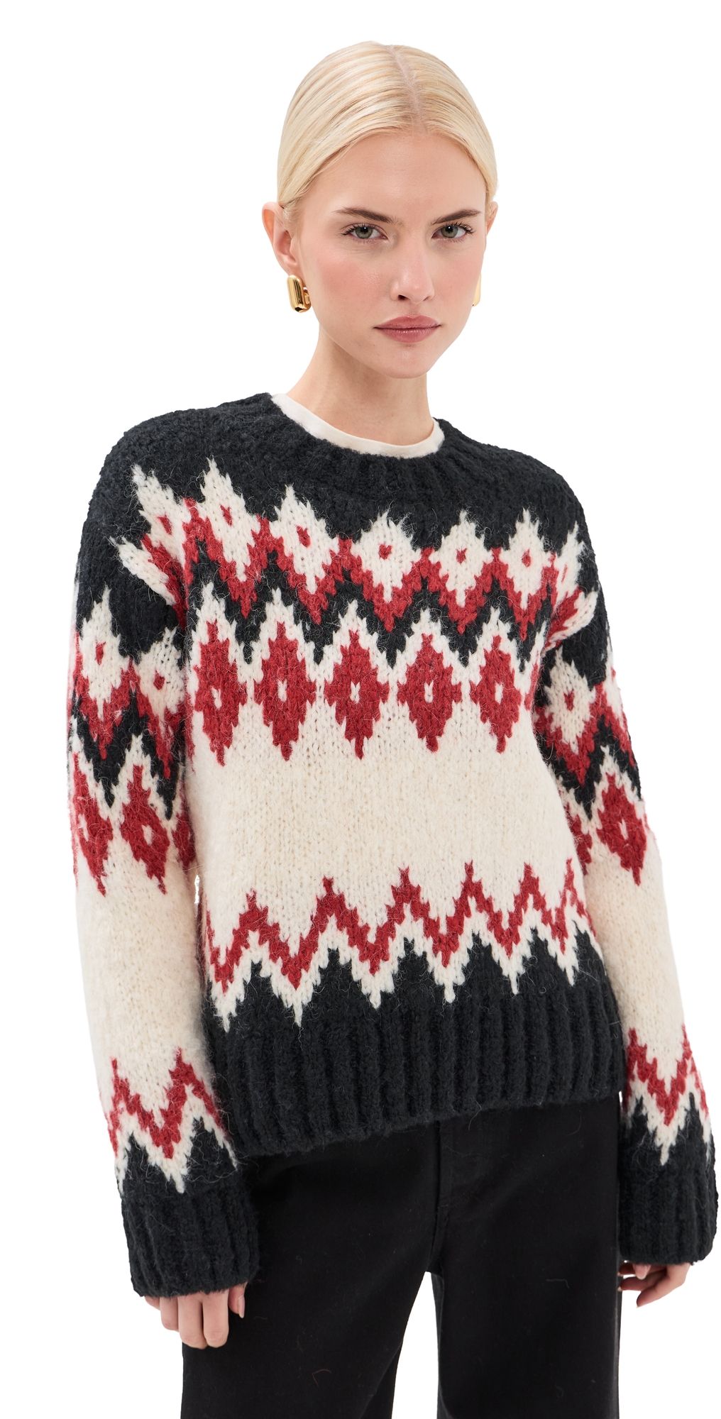 Veronica Beard Jessalyn Pullover Oatmeal Melange Multi M