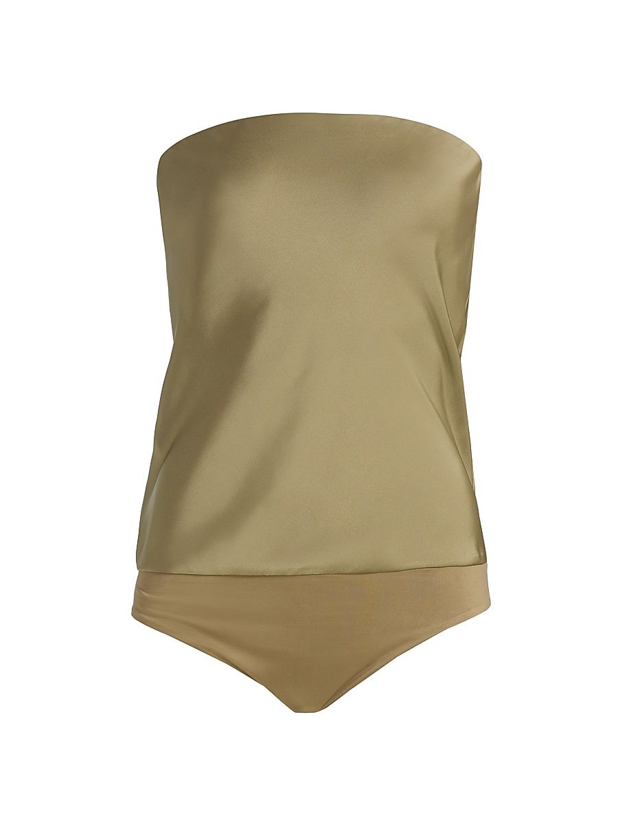Women's Ruben Strapless Bodysuit - Safari - Size XL
