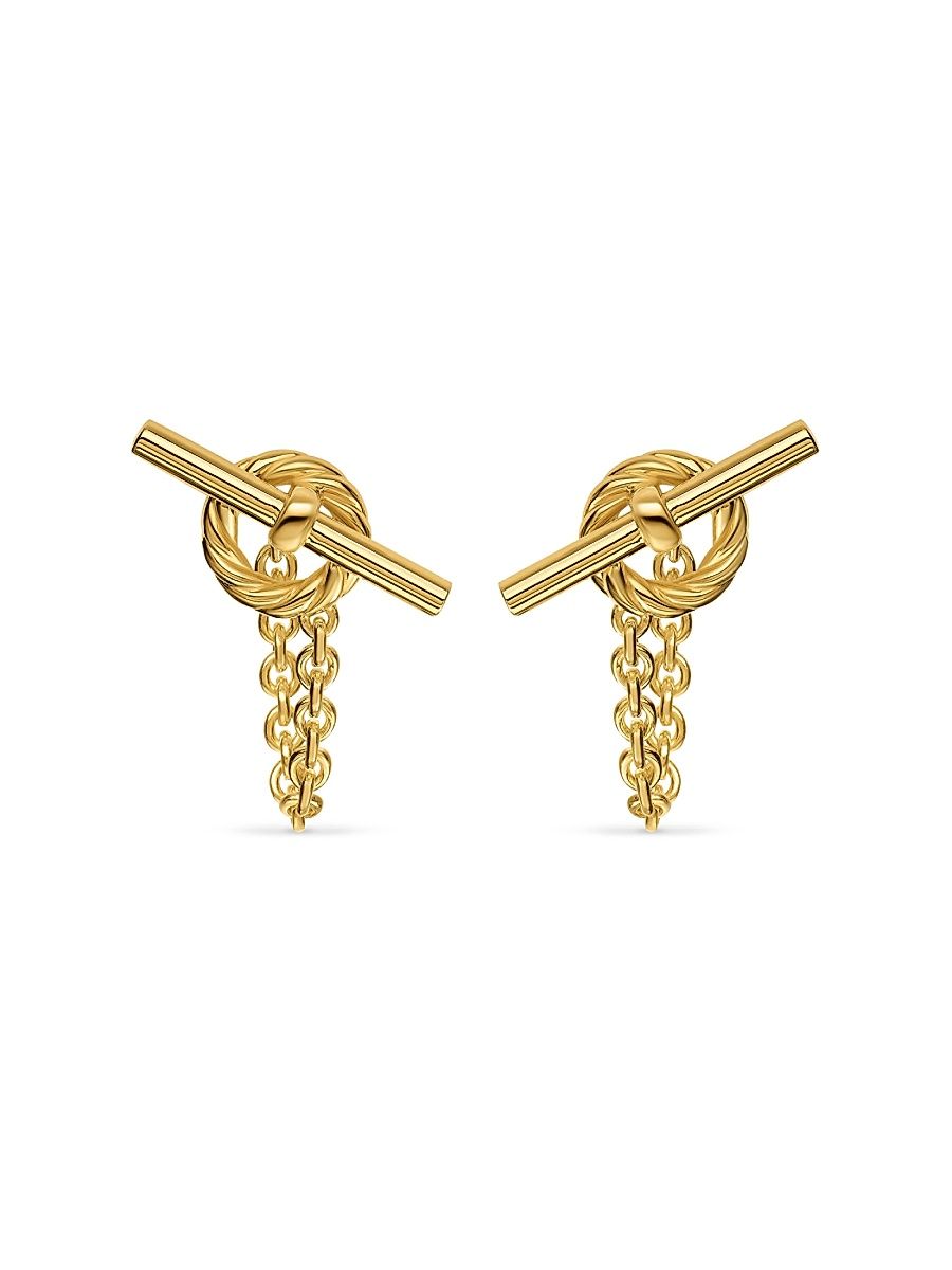Women's DY Mercer Bold Toggle Chain Stud Earrings in 18K Yellow Gold, 50.4MM - Gold