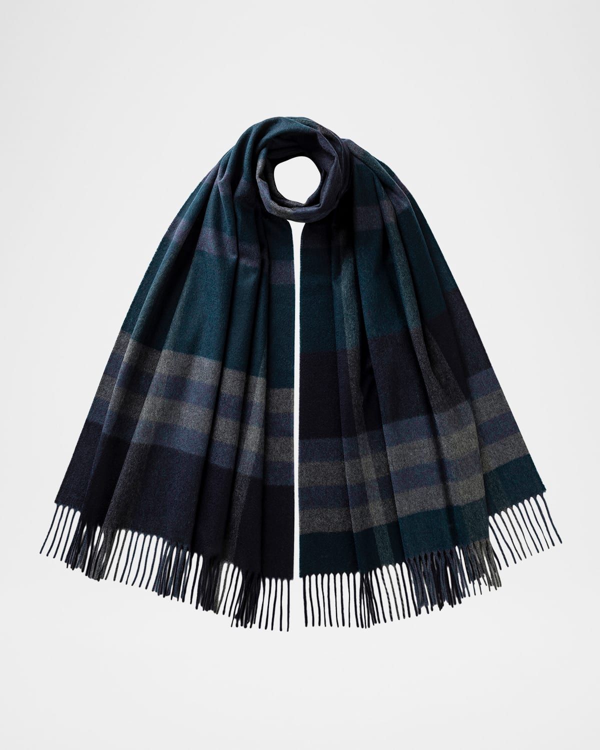 Modern Check Cashmere Scarf