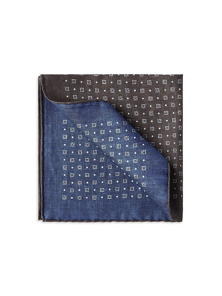 Men's Silk Patterned Pocket Square - Hazelnut