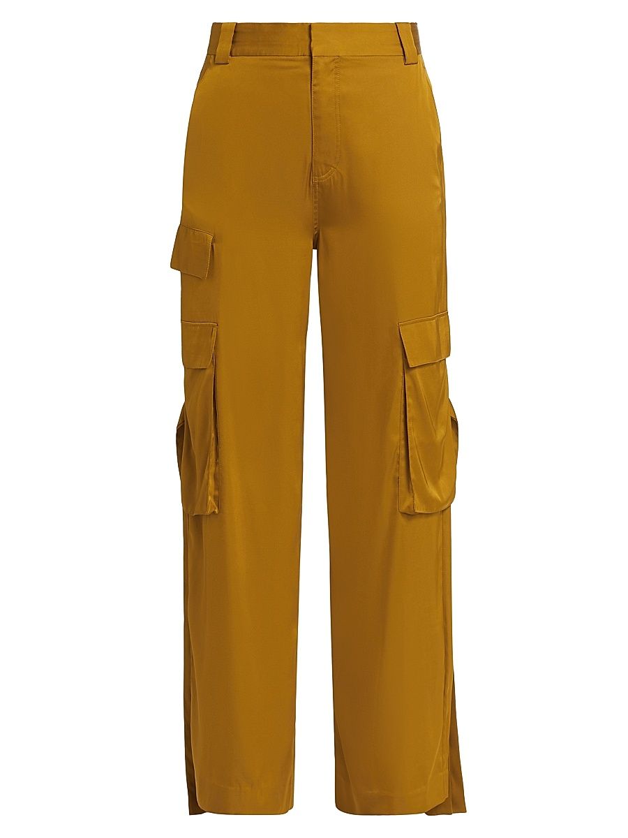 Women's Harrison Satin Cargo Pants - Patina - Size 4