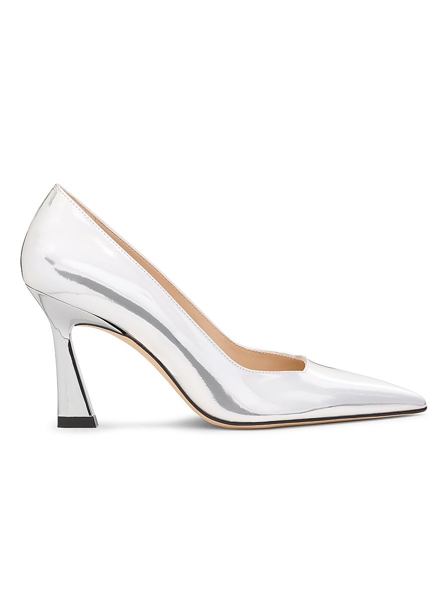 Women's Vinnie 85MM Leather Pumps - Silver - Size 8.5