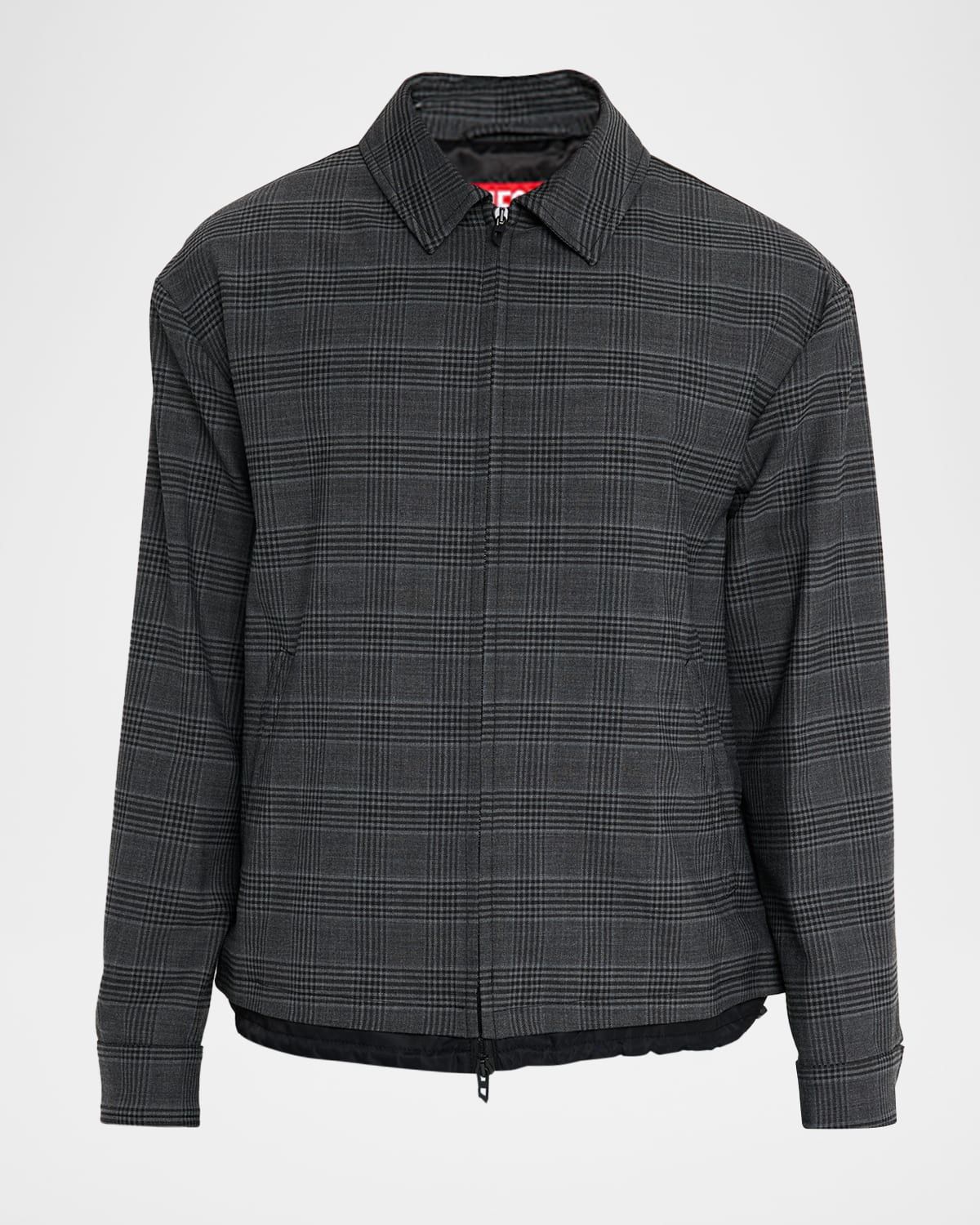 Men & apos;s J-Ting Satin and Prince of Wales Full-Zip Coach Jacket