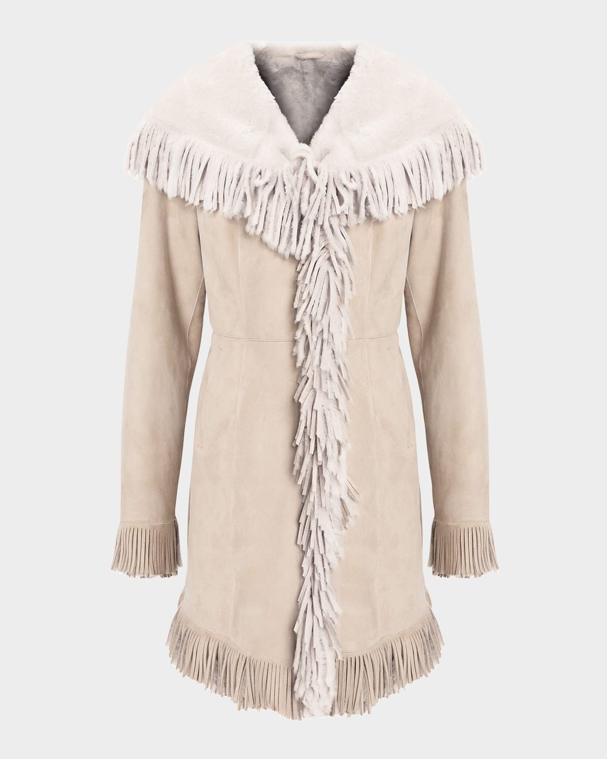 Merino Shearling Lamb Parka With Fringes