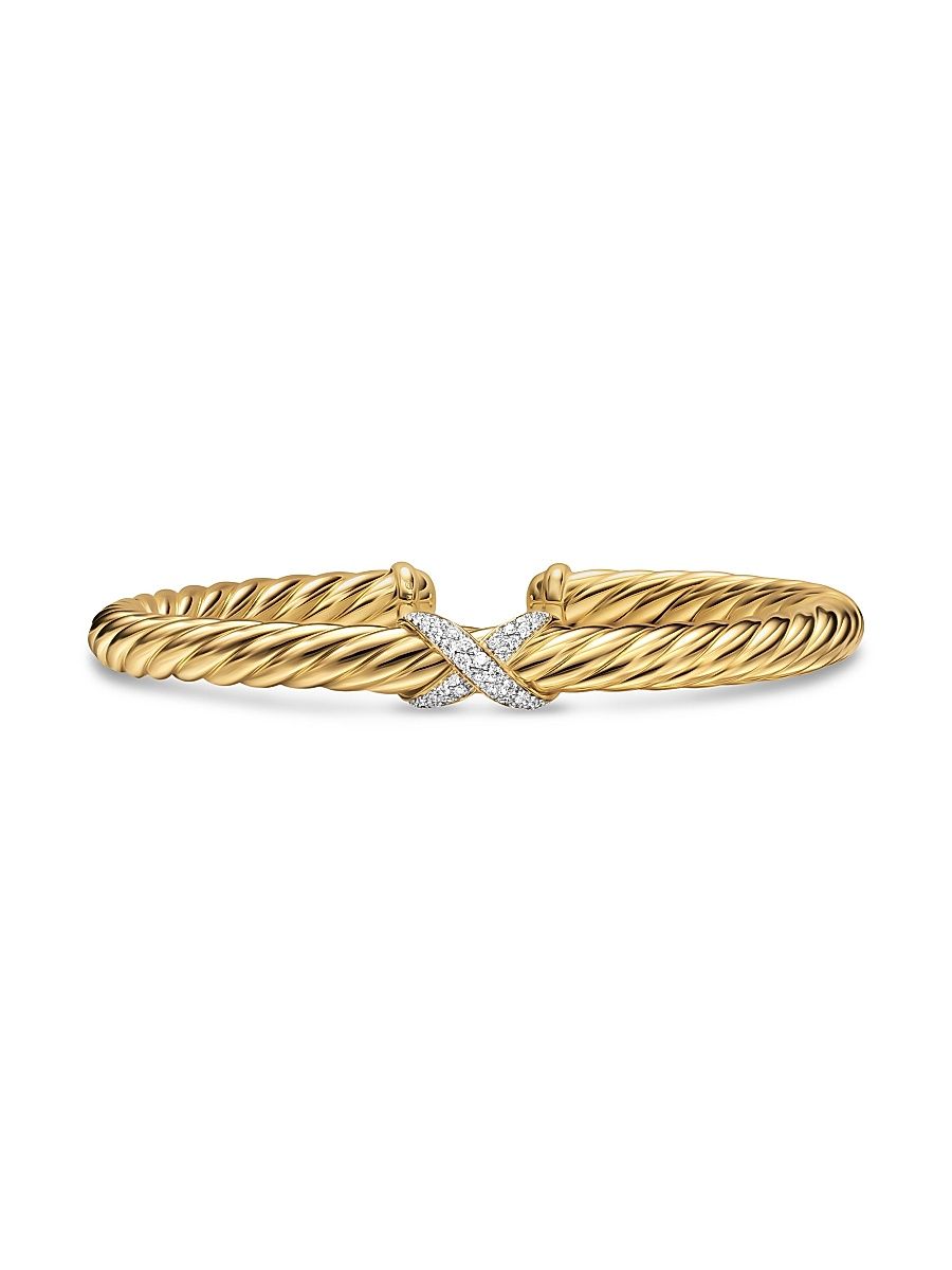 Women's Cablespira Flex X Bracelet in 18K Yellow Gold - Diamond - Size Medium