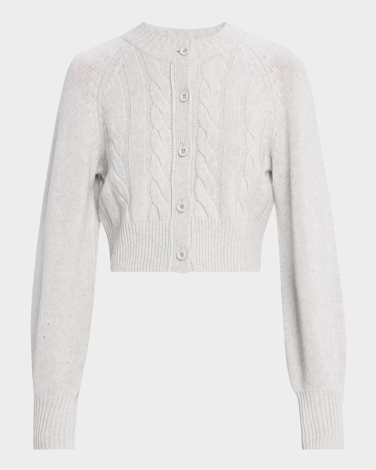 Rita Cropped Wool and Cashmere Cable-Knit Cardigan