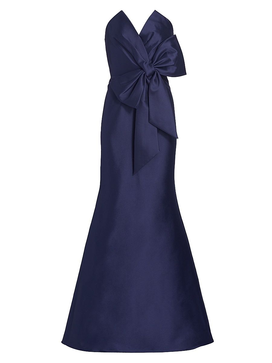 Women's Strapless Bow Gown - Navy - Size 10