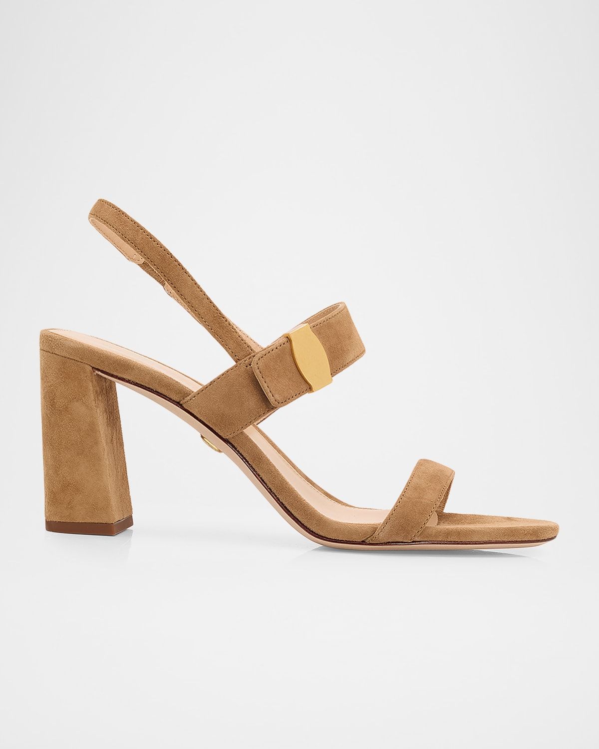 75mm Genetta Suede Slingback Sandals
