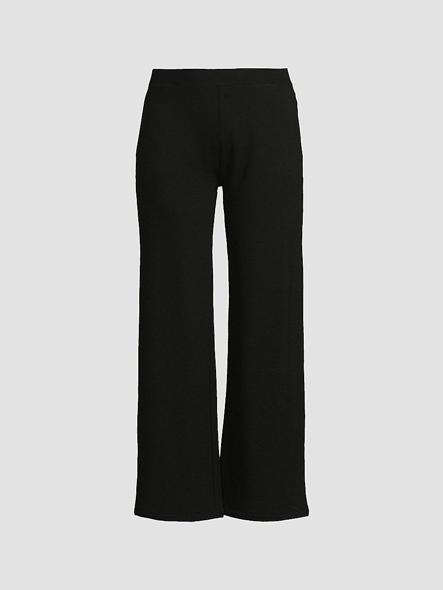 Majestic Filatures Women's French Terry Wide-Leg Pants - Noir - Size Large