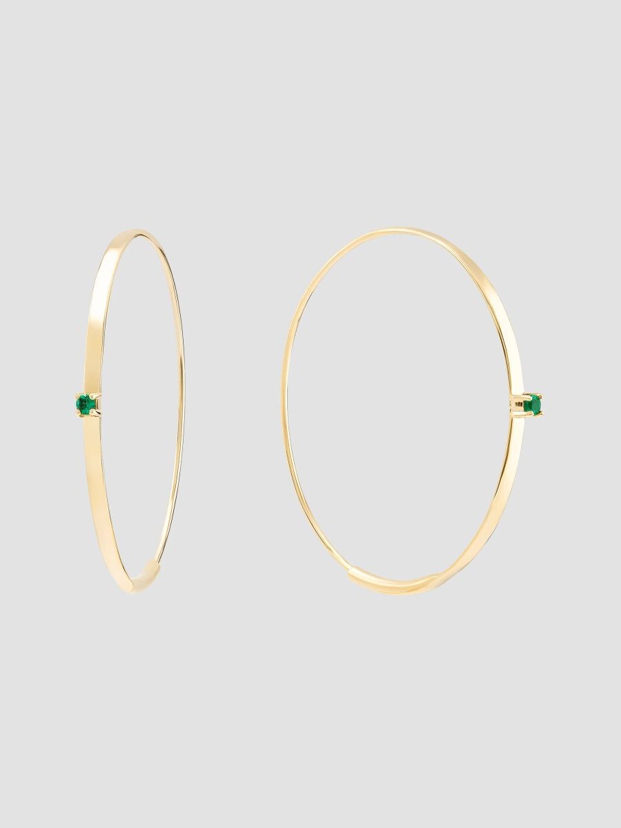 Lana Women's Magic Hoop 14K Yellow Gold & Emerald Hoop Earrings - Yellow Gold