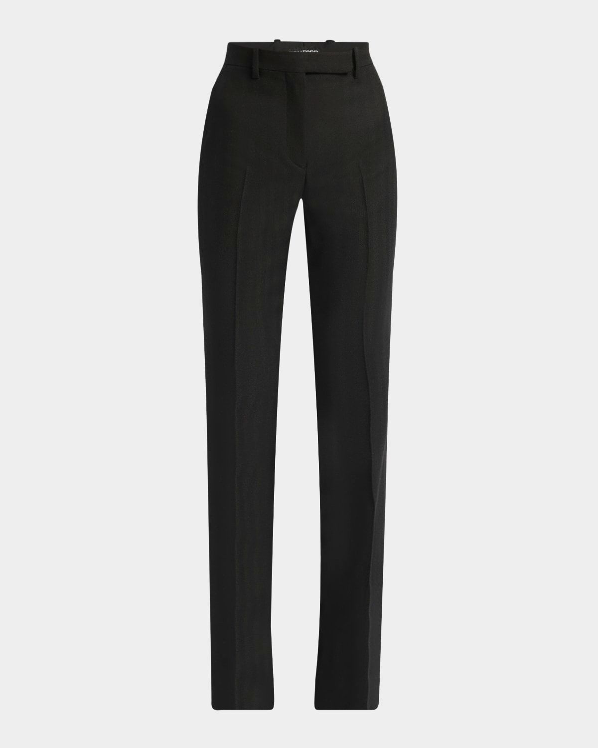 Herringbone Straight-Leg Trousers