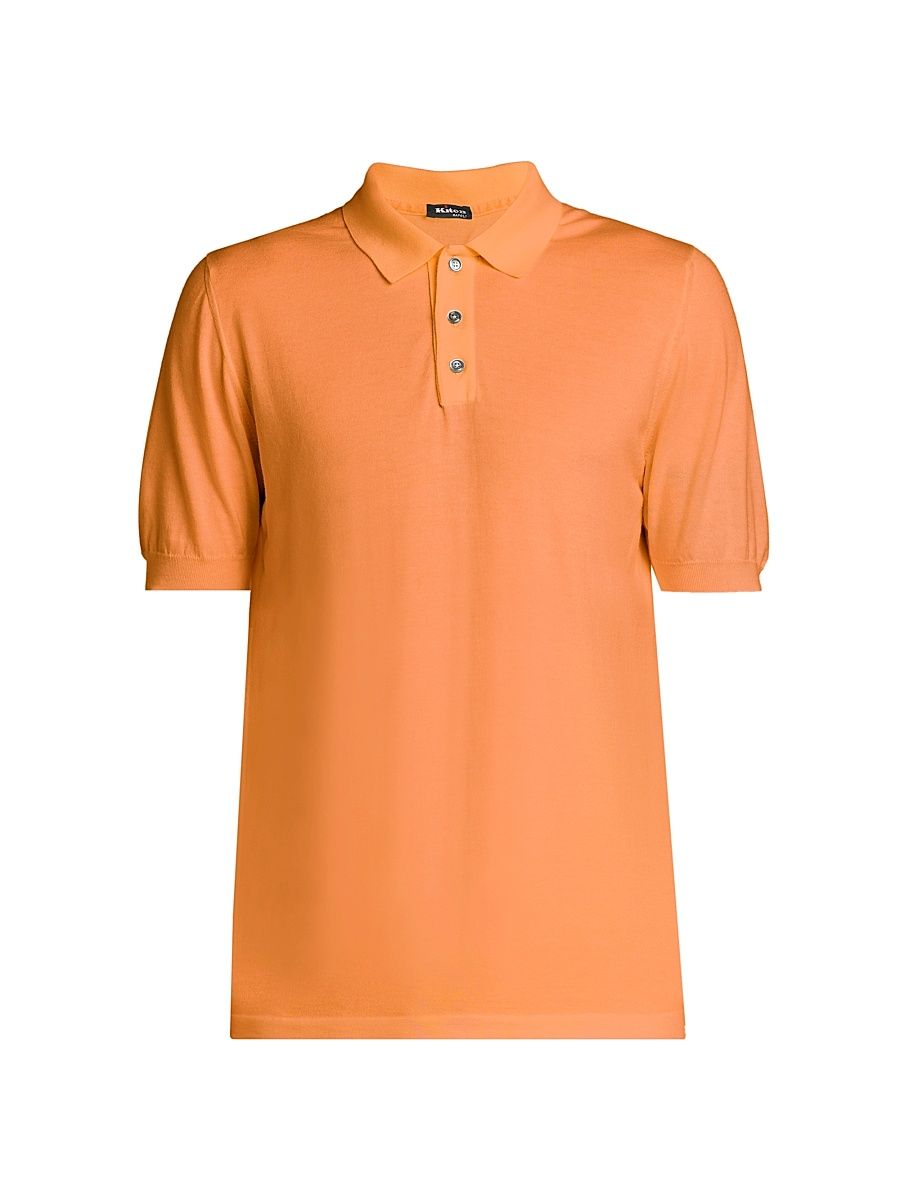 Men's Cotton Polo Shirt - Bright Orange - Size XXL