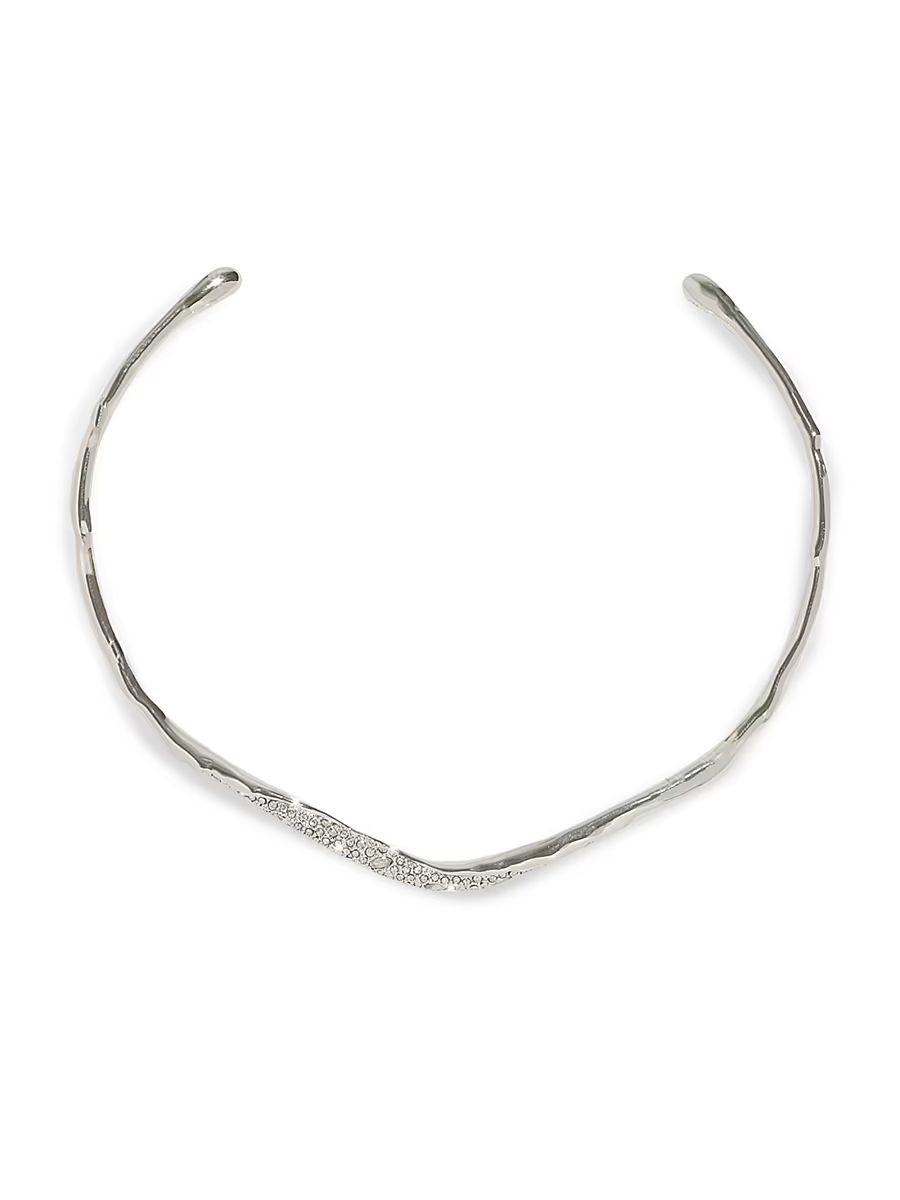Alexis Bittar Women's Solanales Skinny Collar 14K-Gold-Plated & Crystal Necklace - Silver