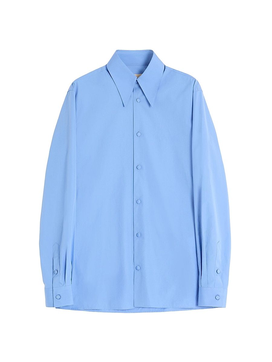 Men's Cotton Poplin Shirt - Sky Blue - Size 16