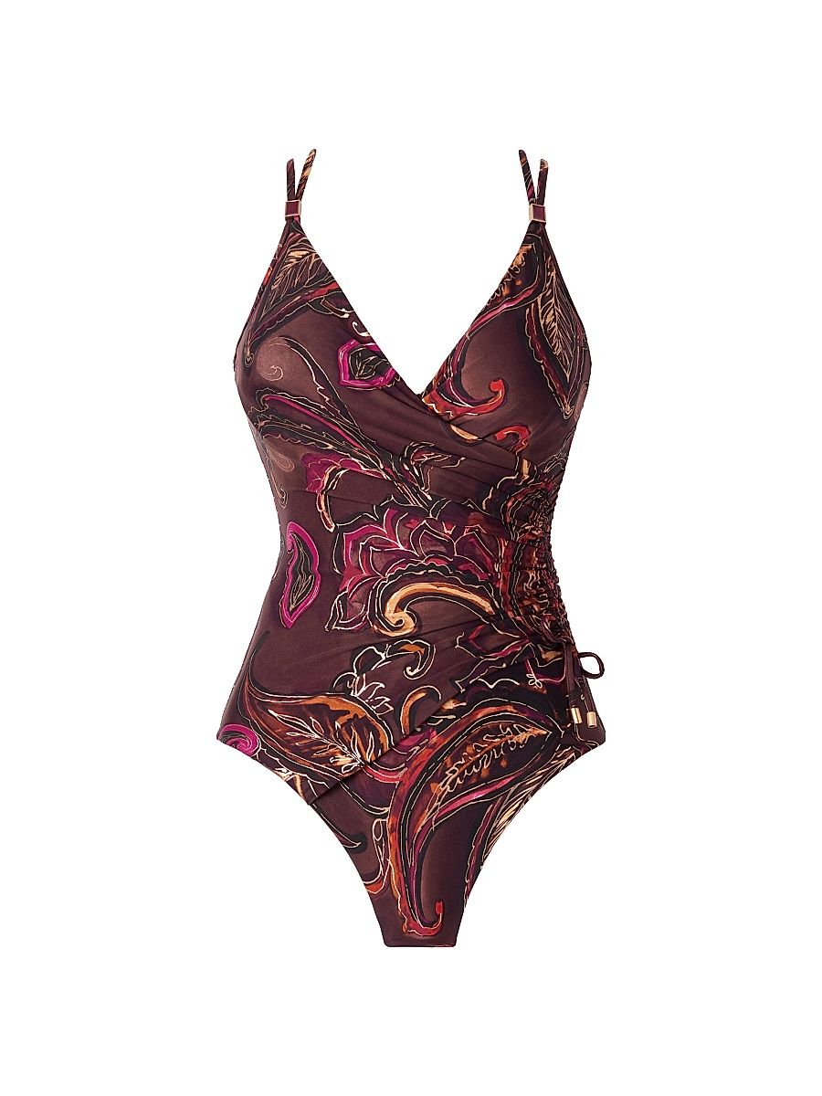 Women's Empress Celeste Botanical Print One-Piece Swimsuit - Size 16