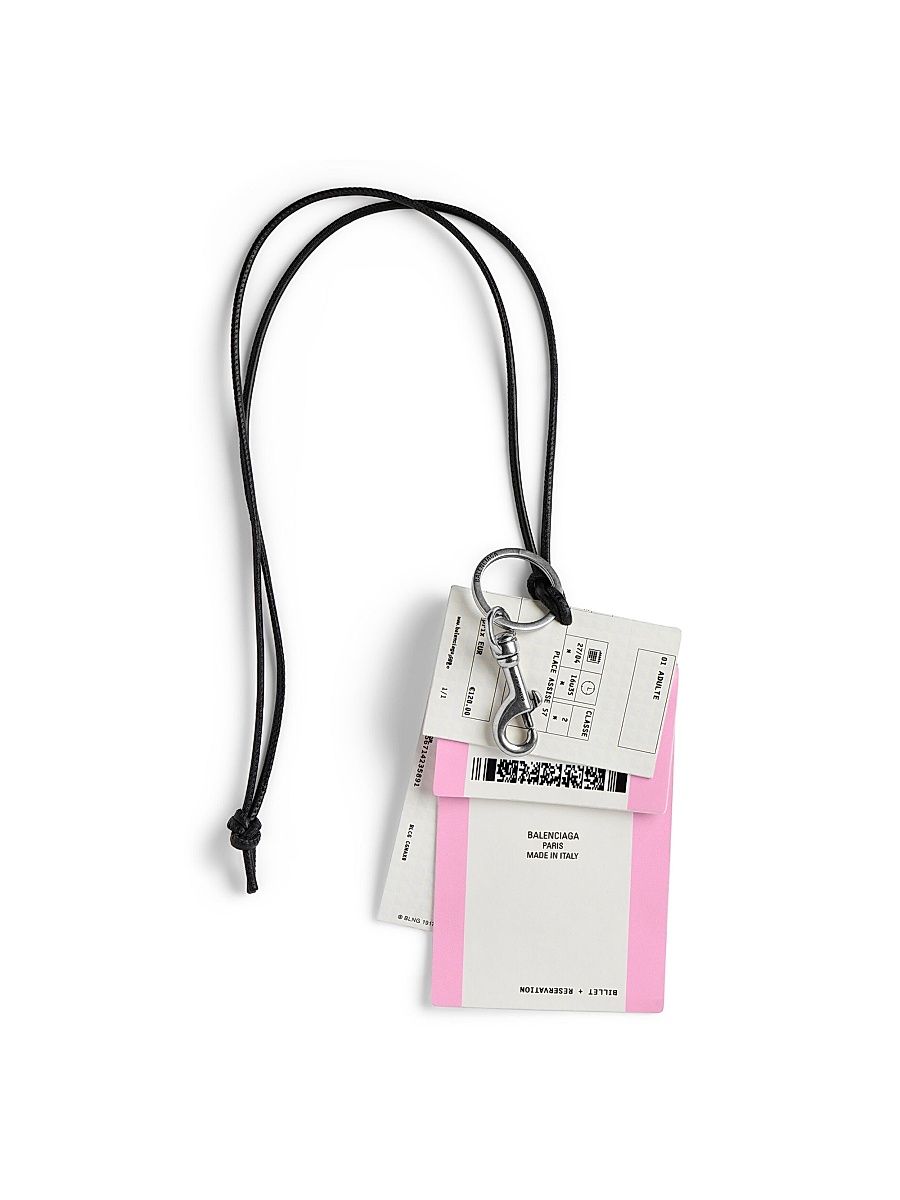Men's Charm / Keychain Train Ticket - White