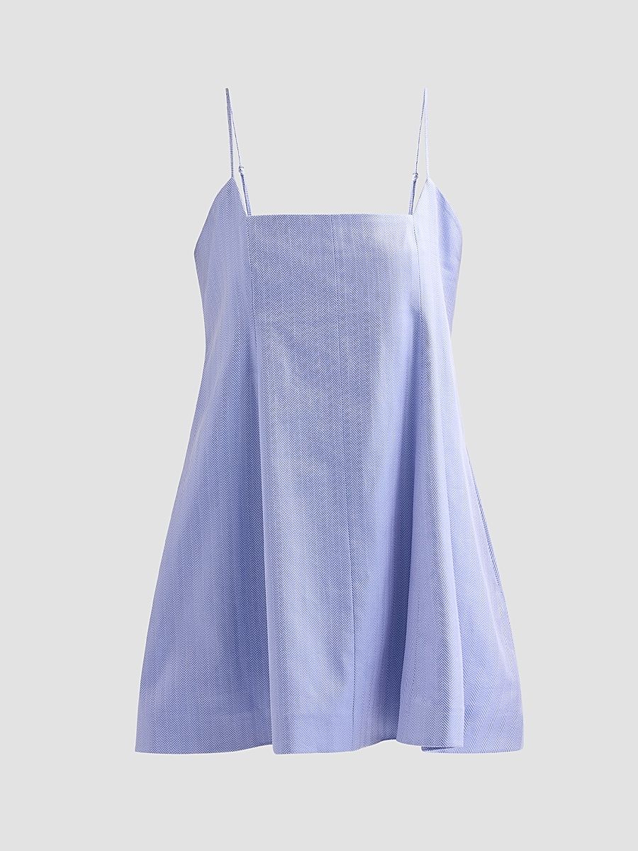 Women's The Zinnia Wool-Silk Trapeze Minidress - Herringbone - Size 8