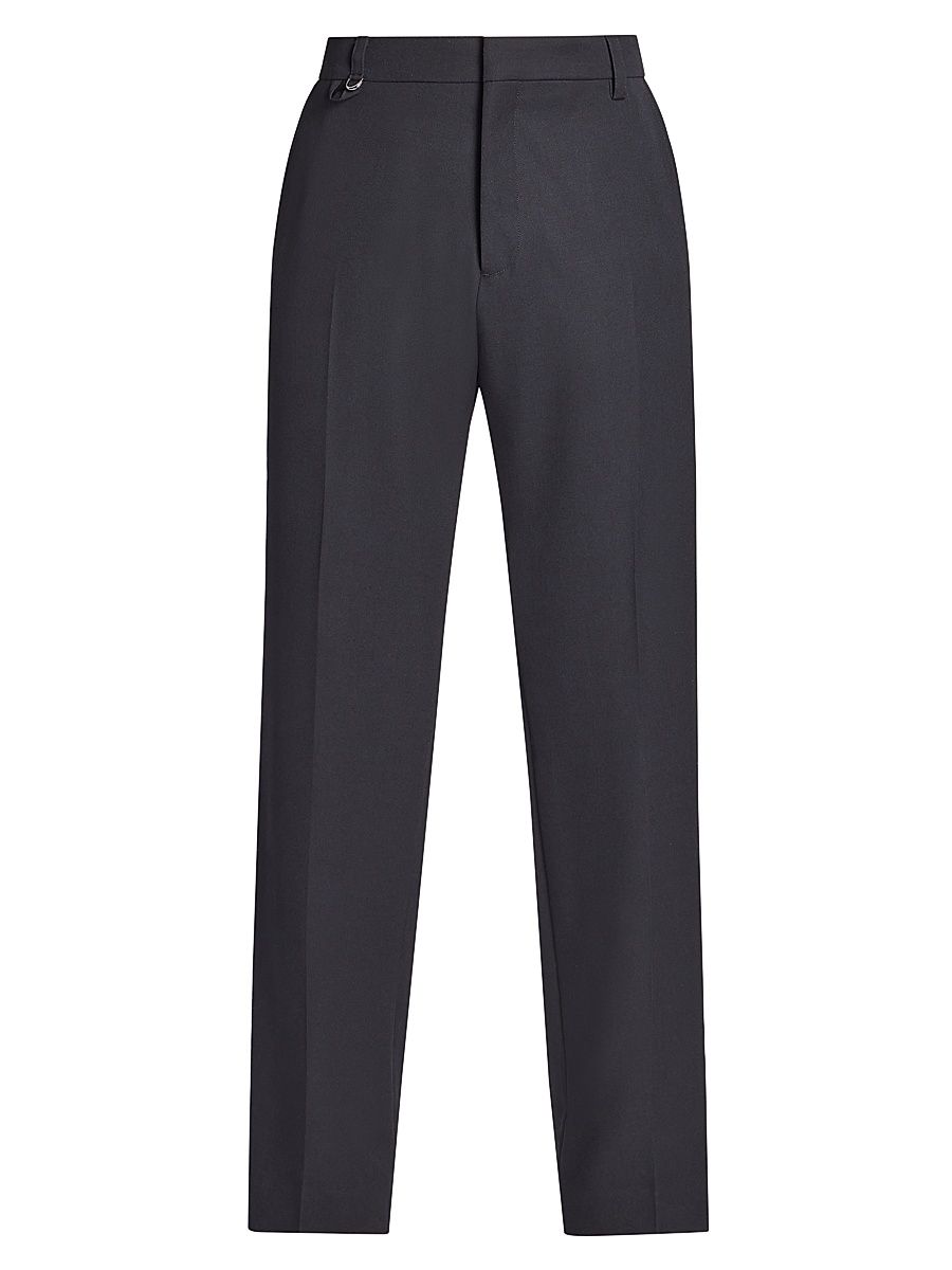 Jacquemus Men's Wool Crease-Front Pants - Black - Size 40