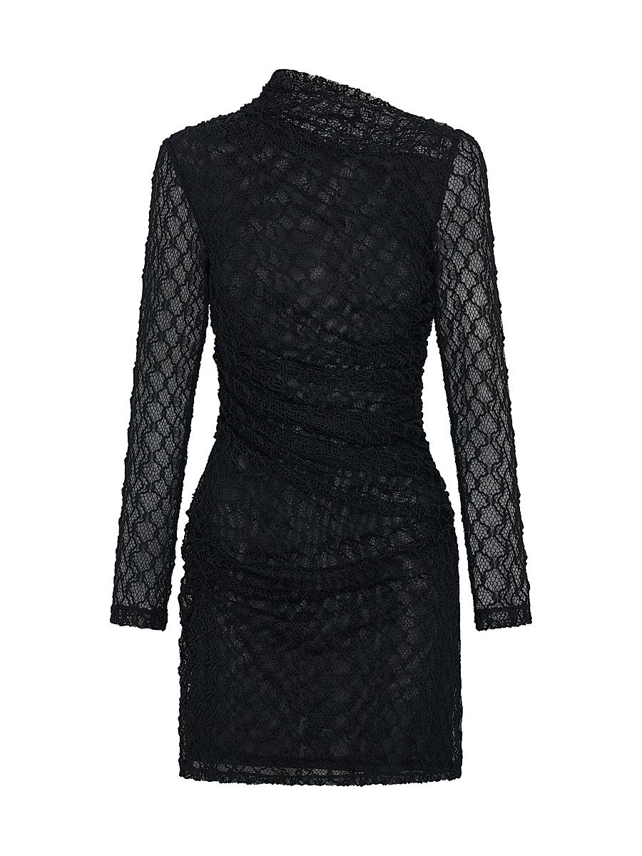 Women's Glenda Twisted Lace Minidress - Black - Size 12