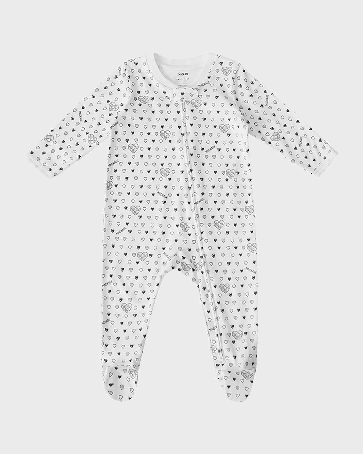x Roller Rabbit Kid & apos;s Quilted Hearts Cotton Footie Pajamas, Size 3M-9M
