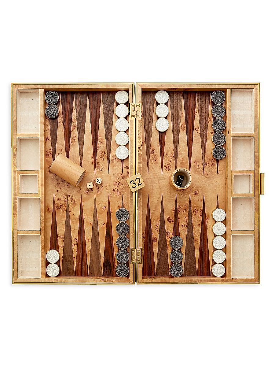 AERIN Shagreen Backgammon Set